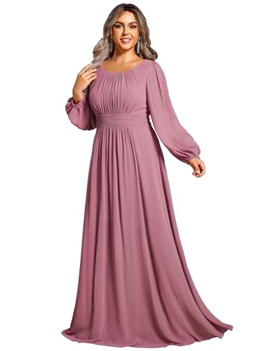 Ever-Pretty Damen Abendkleid Lang Elegant Maxi Hochzeit Lange Ärmel Chiffon Brautjungfernkleider Ballkleid Orchidee 52 Ever-Pretty Damen Abendkleid Lang Elegant Maxi Hochzeit Lange Ärmel Chiffon Brautjungfernkleider Ballkleid Orchidee 52 von Ever-Pretty