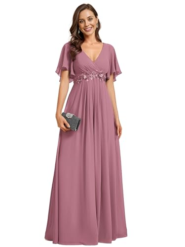 Ever-Pretty Damen Abendkleid Lang Elegant für Hochzeit Appliziertes V-Ausschnitt A-Linie Ballkleider Chiffon Brautjungferkleider Orchidee 54 Ever-Pretty Damen Abendkleid Lang Elegant für Hochzeit Appliziertes V-Ausschnitt A-Linie Ballkleider Chiffon Brautjungferkleider Orchidee 54 von Ever-Pretty