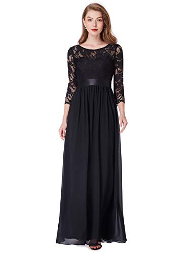 Ever-Pretty Damen Elegante Empire Taille Brautjungfer Kleider 40 Größe Schwarz von Ever-Pretty