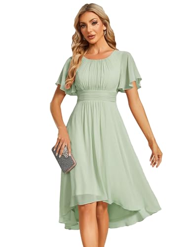 Ever-Pretty Damen-Kleid Für Hochzeitsgäste Kurzärmelig Empire-Taille Chiffon Knielang Elegantes A-Linien-Abendkleid Minzgrün 40 Ever-Pretty Damen-Kleid Für Hochzeitsgäste Kurzärmelig Empire-Taille Chiffon Knielang Elegantes A-Linien-Abendkleid Minzgrün 40 von Ever-Pretty