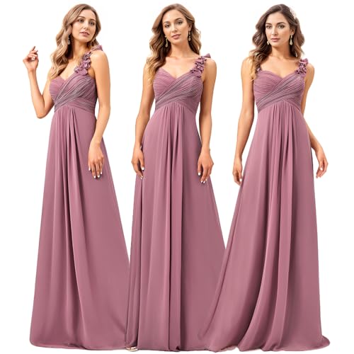 Ever-Pretty Damen-Kleid Plissée aus Musselin, mit Trägern und Blumen (09768), 36 von Ever-Pretty