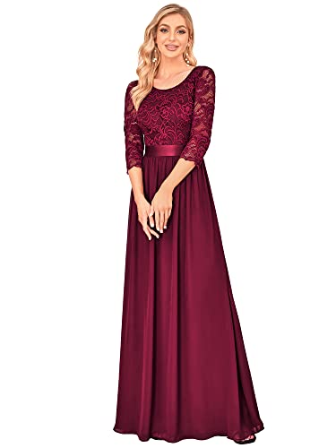 Ever-Pretty Damen Lange Empire Taille Brautjungfer Kleider 38 Größe Burgundy von Ever-Pretty