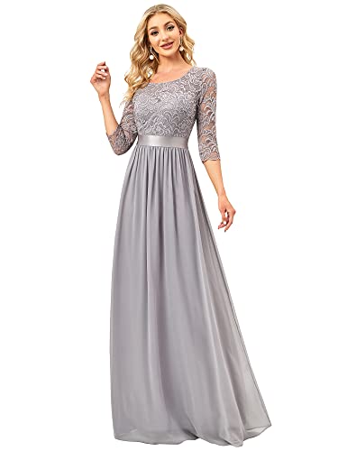 Ever-Pretty Damen Lange Empire Taille Brautjungfer Kleider 38 Größe Grey Ever-Pretty Damen Lange Empire Taille Brautjungfer Kleider 38 Größe Grey von Ever-Pretty