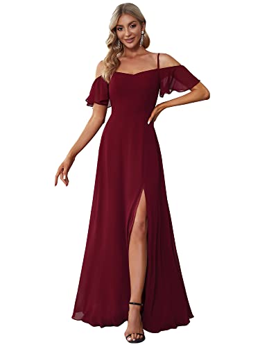 Ever-Pretty Damen Rüschen Eine Schulter Kurzarm Empire A Linie Chiffon Lange Festliches Kleider Mit Dekolletiert Burgund 40EU Ever-Pretty Damen Rüschen Eine Schulter Kurzarm Empire A Linie Chiffon Lange Festliches Kleider Mit Dekolletiert Burgund 40EU von Ever-Pretty