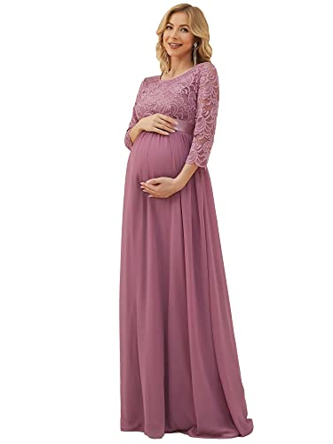 Ever-Pretty Damen Rundhalsausschnitt 3/4 Ärmel Spitze Empire A-Linie Bodenlang Umstandskleider Abendkleider Orchidee 36EU Ever-Pretty Damen Rundhalsausschnitt 3/4 Ärmel Spitze Empire A-Linie Bodenlang Umstandskleider Abendkleider Orchidee 36EU von Ever-Pretty