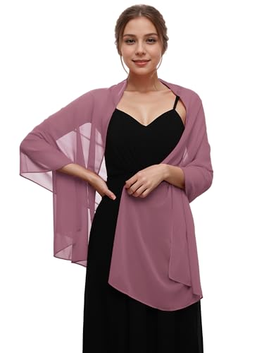 Ever-Pretty Damen Stola für Abendkleid Elegante Chiffon Schal Tücher Bolero für Abendkleider Festliche Stola Orchidee von Ever-Pretty