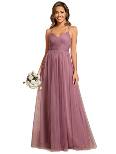 Ever-Pretty Elegantes Abendkleid für Damen, lang, ärmellos, Tüll, ideal für Brautjungfern ESS0056, orchidee, 34 Ever-Pretty Elegantes Abendkleid für Damen, lang, ärmellos, Tüll, ideal für Brautjungfern ESS0056, orchidee, 34 von Ever-Pretty