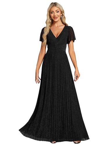 Ever-Pretty Kleid Elegant Damen Festlich Lang Ballkleid Maxi Hell Abendkleider Elegant für Hochzeit A Line Kurze Ärmel Schwarz 54 Ever-Pretty Kleid Elegant Damen Festlich Lang Ballkleid Maxi Hell Abendkleider Elegant für Hochzeit A Line Kurze Ärmel Schwarz 54 von Ever-Pretty