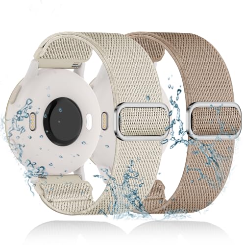2 Stück Elastisch Wasserdicht Nylon Armband Ersatz für Garmin Vivoactive 5/Vivoactive 3/Garmin Venu 2 Plus Armband,20mm Elastische Nylon Loop Dehnbare Ersatzband für garmin Forerunner 55/245/645 von EverAct