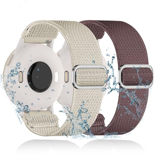 2 Stück Elastisch Wasserdicht Nylon Armband Ersatz für Garmin Vivoactive 5/Vivoactive 3/Garmin Venu 2 Plus Armband,20mm Elastische Nylon Loop Dehnbare Ersatzband für garmin Forerunner 55/245/645 von EverAct