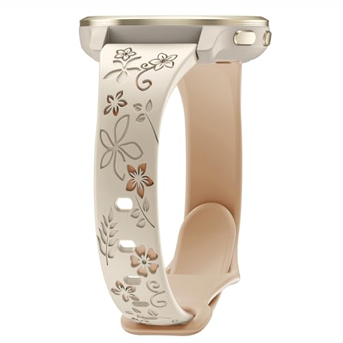 EverAct Floral Gravierte Schlank Silikon Armband für Garmin Venu 2 / Vivoactive 4/Forerunner 255, 22mm Soft Sport Wasserdichtes Ersatzband für Forerunner 255 Music 46mm Damen EverAct Floral Gravierte Schlank Silikon Armband für Garmin Venu 2 / Vivoactive 4/Forerunner 255, 22mm Soft Sport Wasserdichtes Ersatzband für Forerunner 255 Music 46mm Damen von EverAct