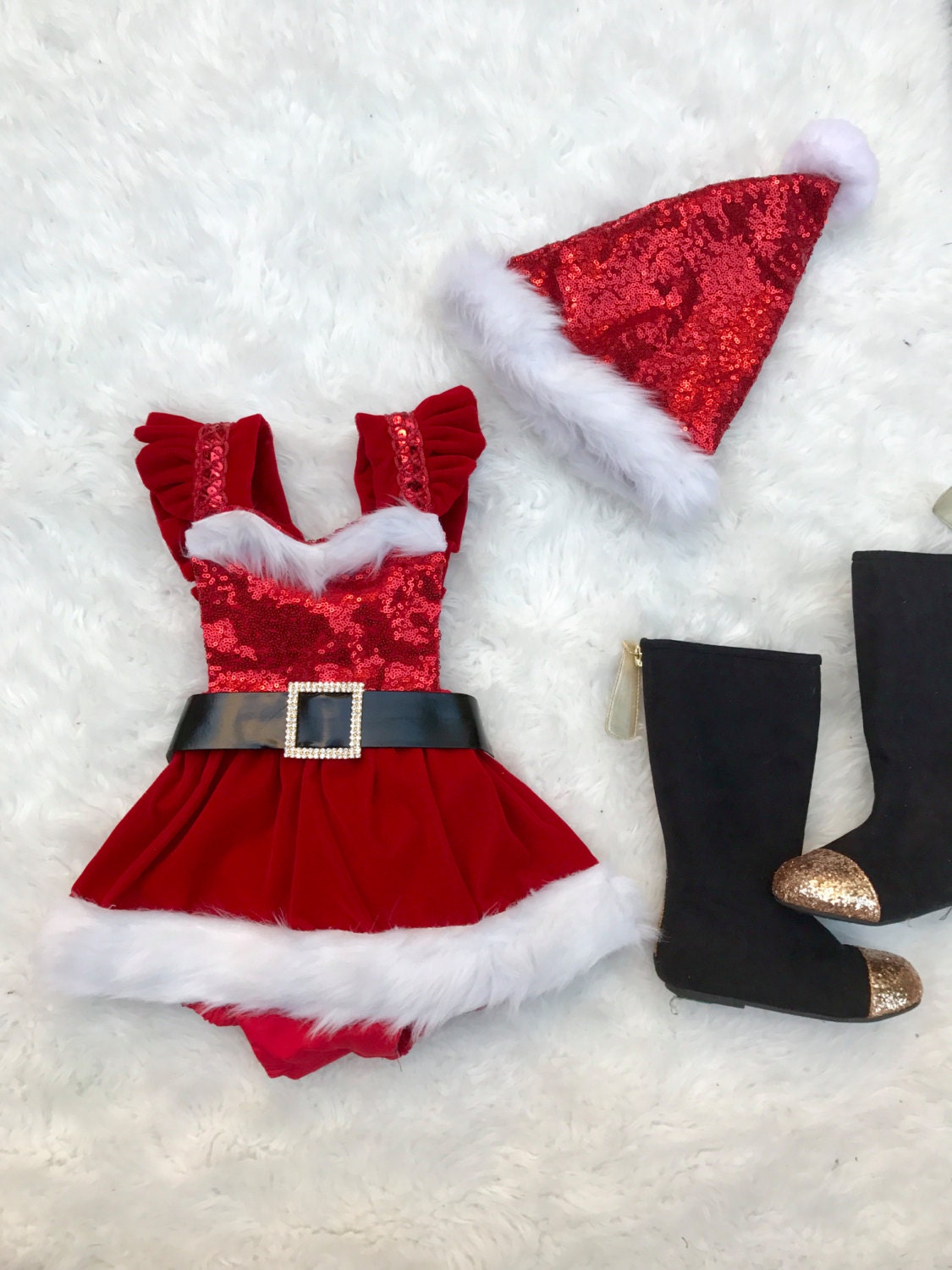 Preorder Funkeln Santa Romper Tutu Kleid Und Pailletten von EverAfterFairytales