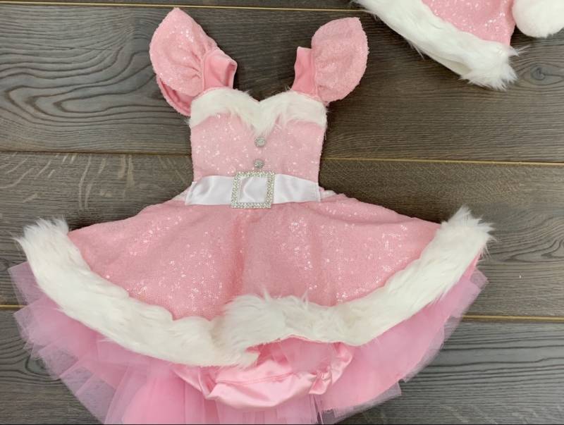 Vorbestellung Pink Sparkle Santa Romper Paillettenrock Tutu Kleid Und Pailletten von EverAfterFairytales