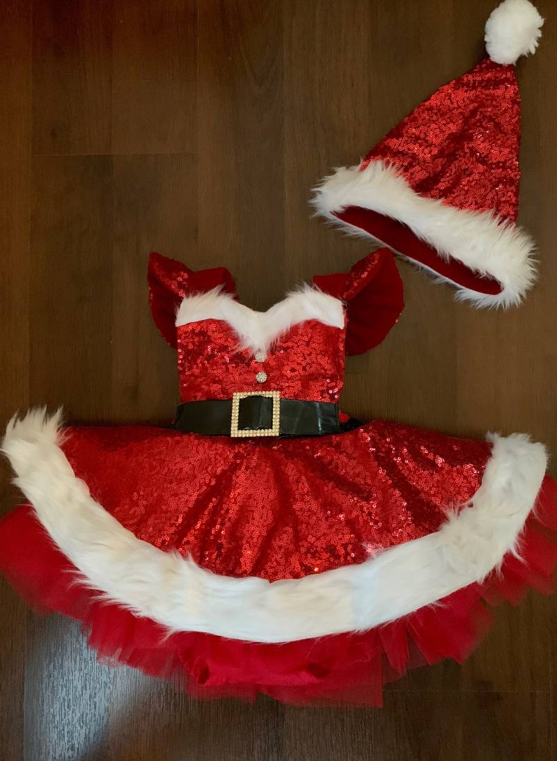 Vorbestellung Sparkle Santa Romper Paillettenrock Tutu Kleid Und Pailletten von EverAfterFairytales