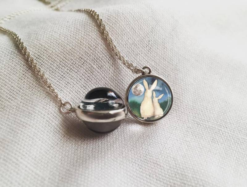 Ich Liebe Dich Bis Mond Und Zurück Häschen-Halskette Zierliche Silber Kaninchen-Charme-Schmuck-Anhänger Weihnachtsgeschenkideen Für Ihre von EverAndAnon