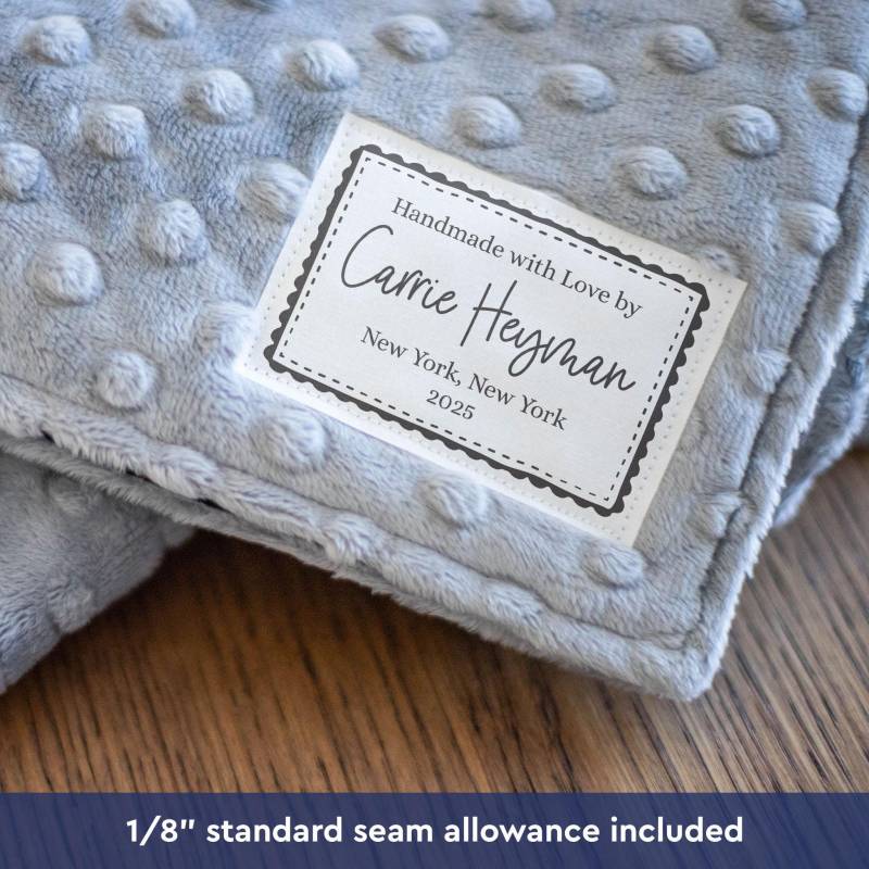 12 Personalisierte Nähen Labels, 2"x3" Aufgenähte Quilt Labels Aus Baumwolle, Aufnäher, Gehäkelte Stoffanhänger Zum Aufnähen - Rs02." von EverEmblem