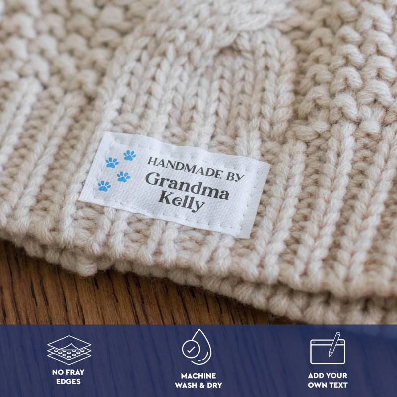 Pfotenabdruck Baumwollstoffanhänger, Hund Zum Aufnähen Oder Aufbügeln Auf Label, Quilt Haustierdruck Stricketikett, Personalisiertes Nähen Label Pfotenabdruck Baumwollstoffanhänger, Hund Zum Aufnähen Oder Aufbügeln Auf Label, Quilt Haustierdruck Stricketikett, Personalisiertes Nähen Label von EverEmblem