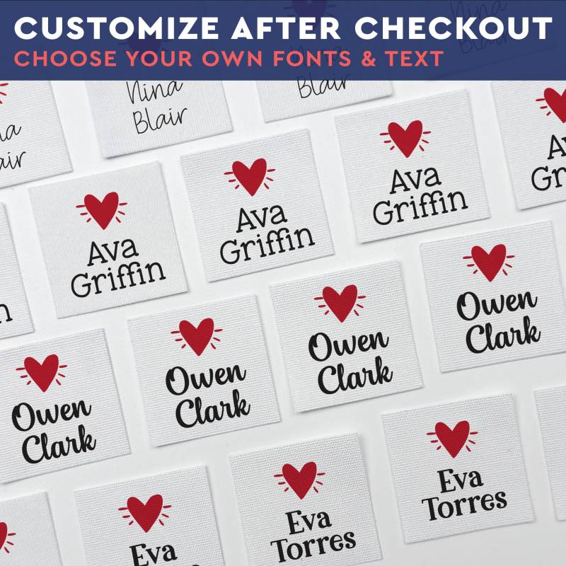 Set Von Bunten Etikette, Stoffetiketten, Quiltetikett, Stricketikett, Nähetikett, Personalisiertes Ll02 von EverEmblem