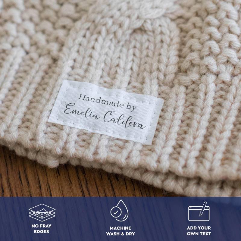 Stoffetiketten, Personalisierte Baumwollnähetiketten, Quiltetiketten, Stricketikett, Nähetikett, Logo-Stoffetikett, Geschenk Häkeln - Ls04 von EverEmblem