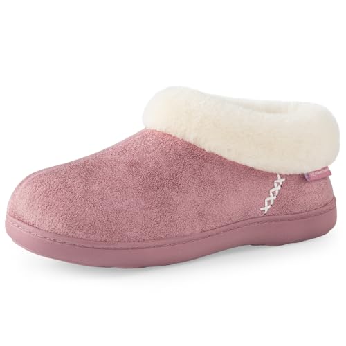 EverFoams Damen Hausschuhe Winter Rutschfest Warme Pantoffeln Plüsch mit Memory-Schaum rose, 38/39 EU von EverFoams