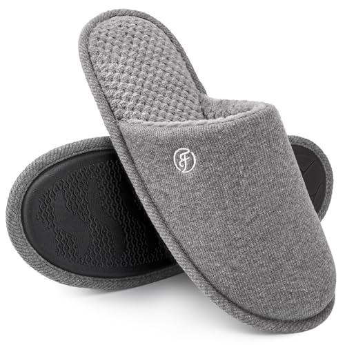 EverFoams Herren Strick Hausschuhe Leichter Memoryschaum Innen Pantoffeln,Dunkelgrau,40/41 EU von EverFoams