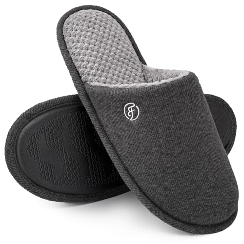 EverFoams Herren Strick Hausschuhe Leichter Memoryschaum Innen Pantoffeln,Blei Grau,40-41 EU von EverFoams