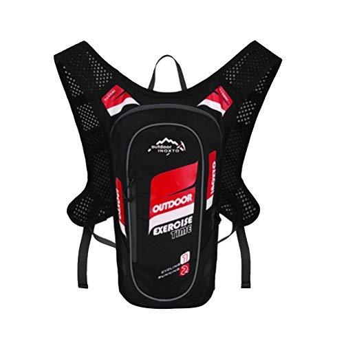 EverGreenPro Fahrradrucksack Damen & Herren 5 Liter Ultraleicht wasserdicht mit Trinksystem Trinkblase zum Fahrradfahren Sport Uni Schule Wandern Trekking Camping Schwarz + gelb/Blau/Grün/Rot von EverGreenPro