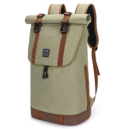 EverVanz Laptop-Rucksack, Damen & Herren Roll Top Wasserdichter Wanderrucksack, Leichter, Lässiger Rucksack, Stylische Schultasche von EverVanz