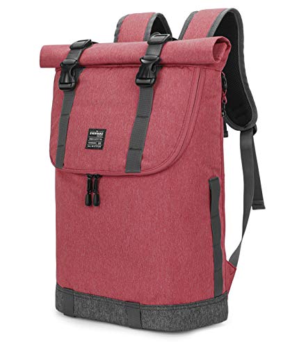 EverVanz Laptop-Rucksack, Damen & Herren Roll Top Wasserdichter Wanderrucksack, Leichter, Lässiger Rucksack, Stylische Schultasche von EverVanz