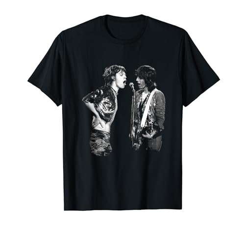 Everard Smith T-Shirt: Keith Richards Mick Jagger Rolling Stones - Unisex Erwachsene, Unisex-Kinder, Kurzarm, T-Shirt, Schwarz, S von Everard Smith Photography