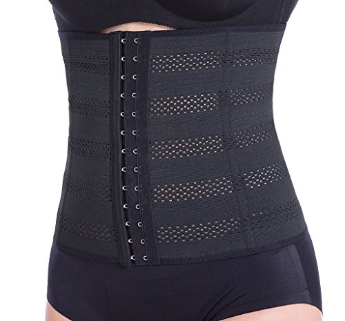 Everbellus Damen Bauch Weg Unterbust Gürtel Waist Training Korsett Dessous Schwarz Large von Everbellus