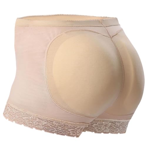 Everbellus Damen Padded Höschen Seamless Pushup Unterwäsche Briefs Beige X-Large von Everbellus