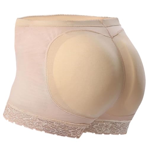 Everbellus Damen Padded Höschen Seamless Pushup Unterwäsche Briefs Beige 3X-Large von Everbellus