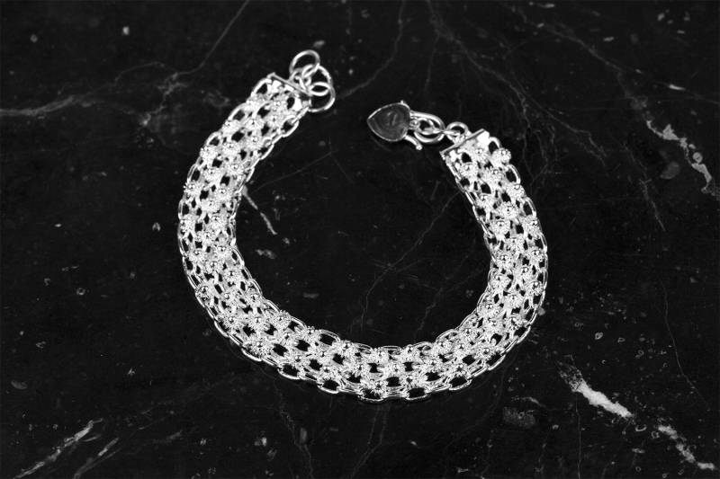sterling Silber Link-Armband/Link Chain Armband Silberkette Manschette Arm von EverblissDesigns