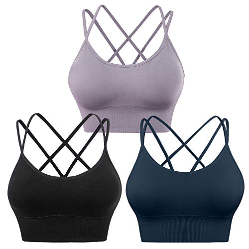 Evercute Sport-BHs mit gekreuzten Rückenpartien, gepolstert, für Yoga, Workout, Fitness - - 65B/C 70A/B/C/ 75A (S) von Evercute