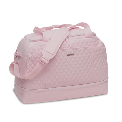 Reisetasche mit Schuhfach, Turnbeutel Weekender Tasche für Damen und Herren, Übernachtungstasche Carry On Bag mit Nassfach für Reisen, Geschäftsreisen, Sport, Fluggesellschaften, Krankenhaus, Rosa von Everfun