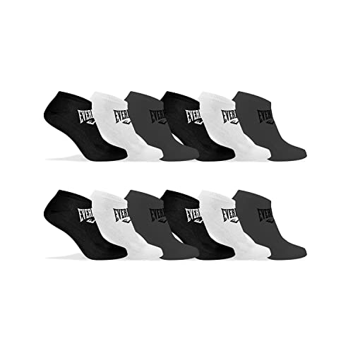 Sportsocken Herren Ultraweich, Socken Herren, Atmungsaktiv, Langlebig (12er Pack), Schwarz-Weiss, 39/42 von Everlast