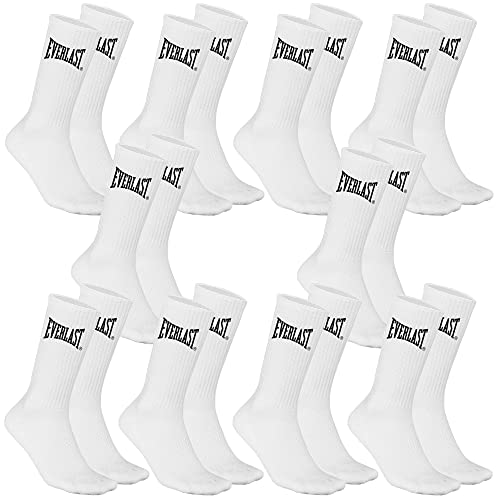 Everlast Unisex Hohe Sportsocken 10 Paar Socken, Weiß/Schwarz, 39-42 von Everlast