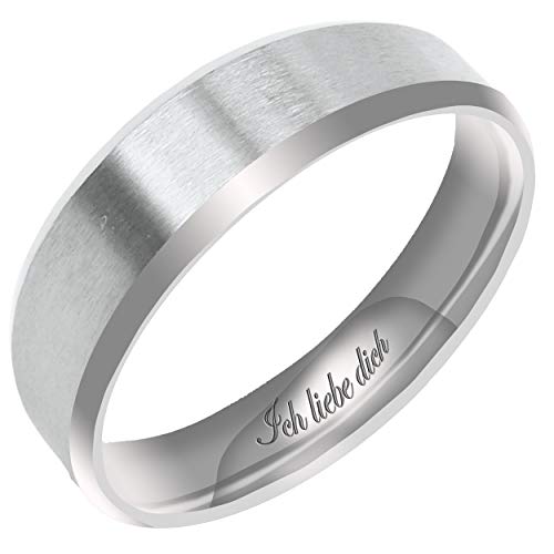 Everstone Männer Matt & Gebürstet 7MM Flach abgeschrägte Kante Partnerringe Trauringe Eheringe aus Titan Farbe: Platin Lasergravur Ich liebe dich Everstone Männer Matt & Gebürstet 7MM Flach abgeschrägte Kante Partnerringe Trauringe Eheringe aus Titan Farbe: Platin Lasergravur Ich liebe dich von Everstone