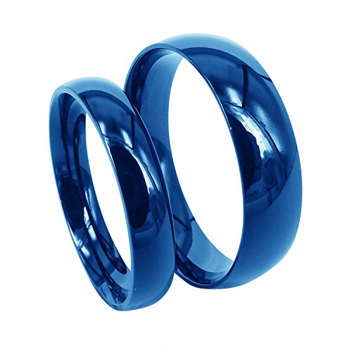 Everstone Verlobungsringe Paar Eheringe Eheringe Titan Blau polierte ringes Größe: 47-76 von Everstone