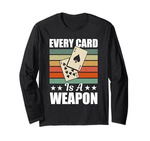 Retro Kartenspiel Design Für Männer Frauen Euchre Turnier Langarmshirt Retro Kartenspiel Design Für Männer Frauen Euchre Turnier Langarmshirt von Every Card Is A Weapon