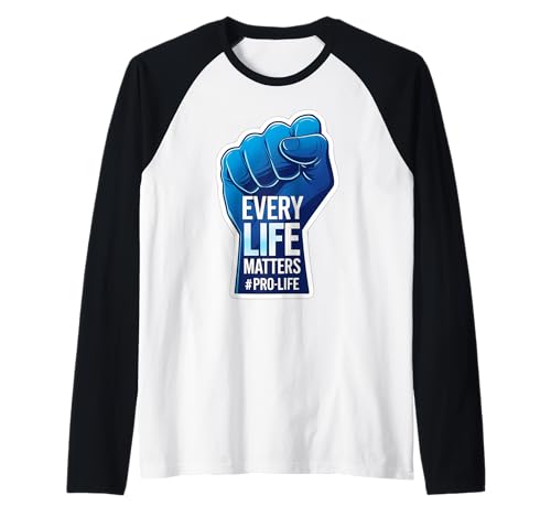 Every Life Matters Pro-Life Erhöhte Faust Pro Life Unborn Baby Raglan von Every Life Matters Pro-Life Raised Fist Products