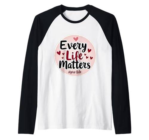 Every Life Matters Pro-Life Damenherzen, ungeborenes Baby Fetus Raglan von Every Life Matters Pro-Life Womens Hearts Products