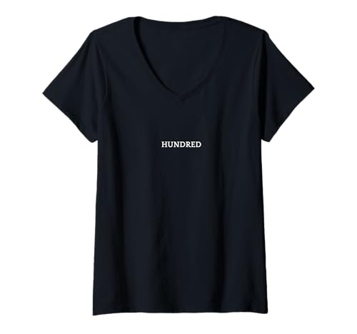 Damen Kleidung mit HUNDERT englischen Wörtern T-Shirt mit V-Ausschnitt von Every Word Apparel