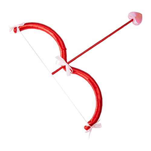 EveryLu 1 Set Cupid Bow and Arrow Set Valentine's Day Cupid Cosplay Accessory Photo Props Performance Supplies for Adults Teens Children's Gifts (Red, One Size) von EveryLu