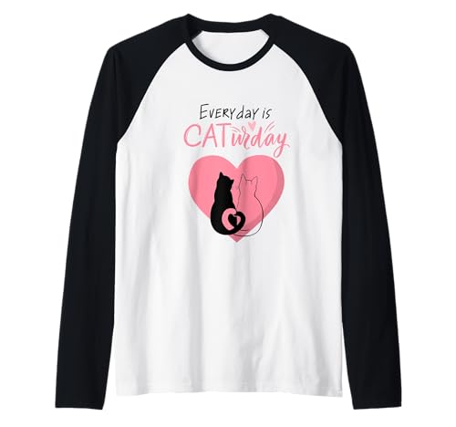Everyday is Cat Lustiges Unisex-Design für Herren und Damen Raglan von Everyday is Cat Funny Unisex Design Men Women Tee