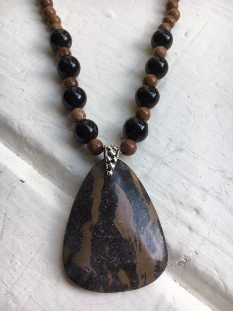 Portoro Marmor Halskette Mit Jaspis Und Achat Portoro Marmor Halskette Mit Jaspis Und Achat von EverydayJewelsInc