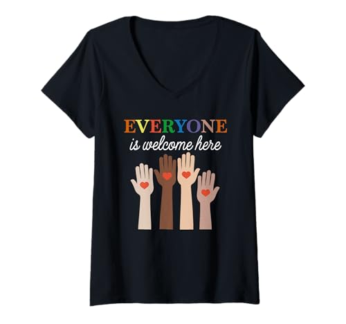 Damen Jeder ist Hier willkommen, Lehrer in Idaho T-Shirt mit V-Ausschnitt Damen Jeder ist Hier willkommen, Lehrer in Idaho T-Shirt mit V-Ausschnitt von Everyone Is Welcome Here Idaho Teacher Tees
