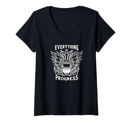 Damen Everything Is Progress - Lustiges Gym Workout T-Shirt mit V-Ausschnitt Damen Everything Is Progress - Lustiges Gym Workout T-Shirt mit V-Ausschnitt von Everything Is Progress