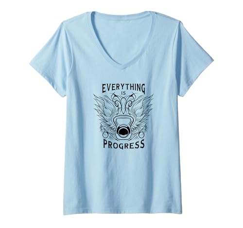 Damen Gym Workout Lustig - Everything Is Progress T-Shirt mit V-Ausschnitt Damen Gym Workout Lustig - Everything Is Progress T-Shirt mit V-Ausschnitt von Everything Is Progress